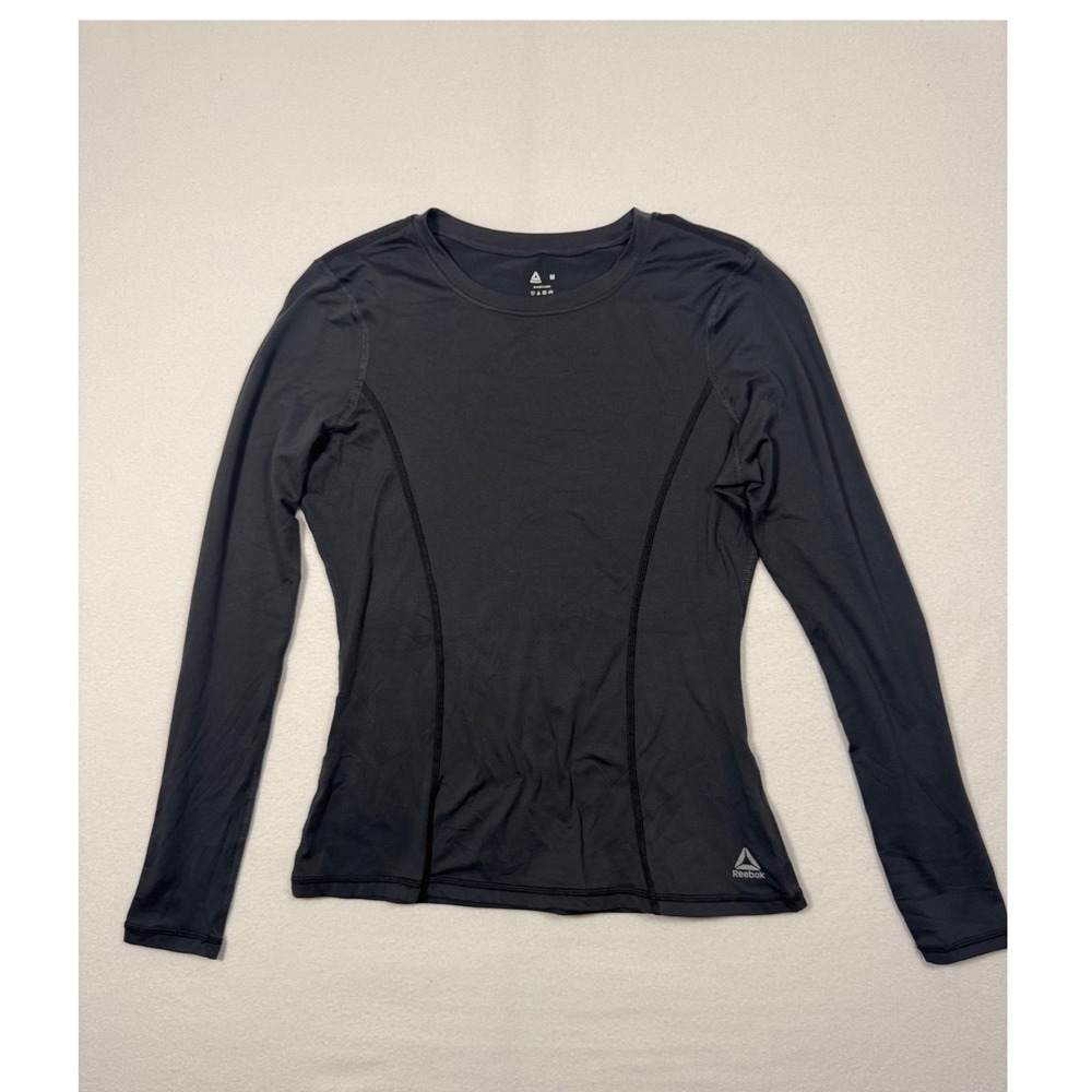 Athletic Reebok Long Sleeve Base Layer Shirt Womens Medium Black